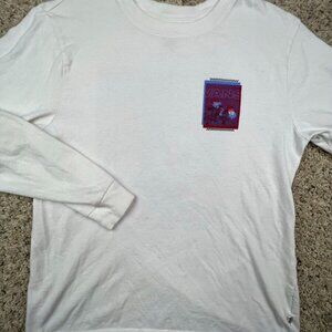 VANS White Long Sleeve T-Shirt 100% Cotton Top Men's Size Medium M Graphic